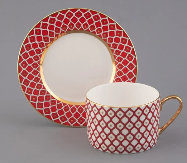 Imperial Porselen ÇAY FİNCANI VE TABAĞI 250 ML, IDILLIA SCARLETT 1 1/2