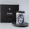 Imperial Porselen Kapaklı ve tabaklı kupa / Hediye kutusu kapağı Totem Aslan 1/3