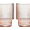 Pozzi Milano 2'li Cam Su Bardağı Seti 250 ml - Pembe