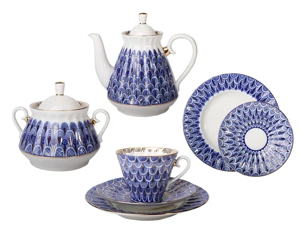 Imperial Porselen Çay seti Radial Unutma beni 6/2